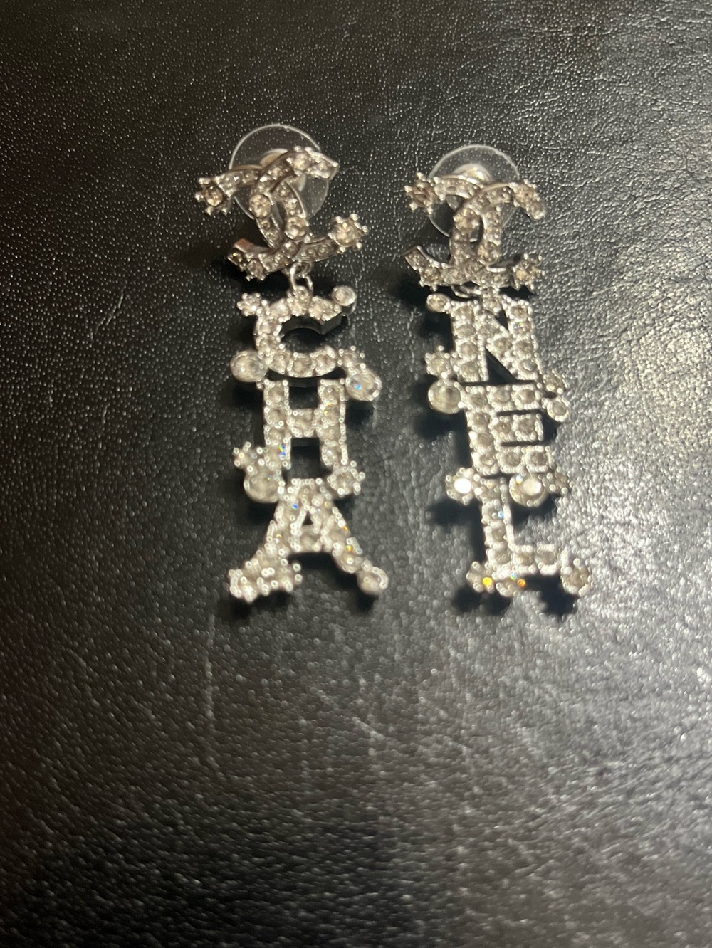 ChaneI Rhinestone Spell Out Dangle Earrings